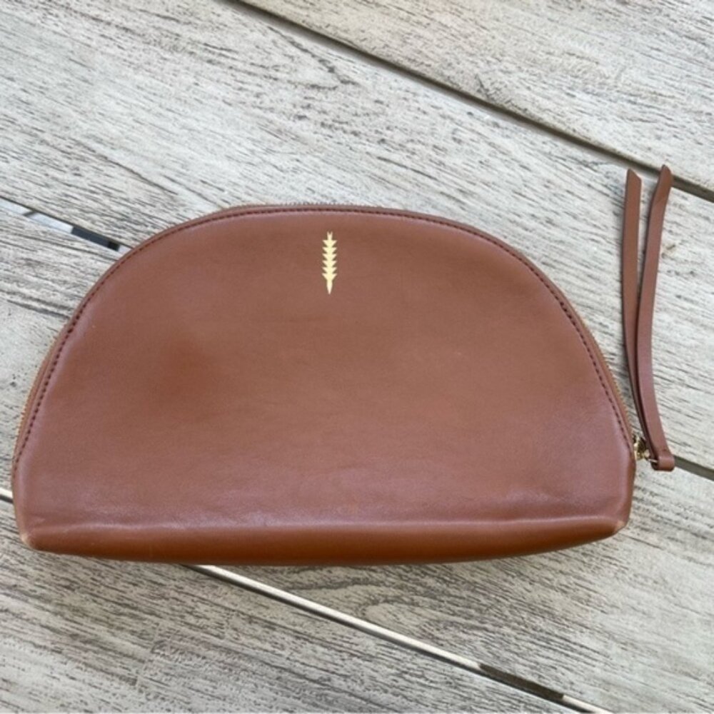 Thacker New York Leather Zip Clutch Bag